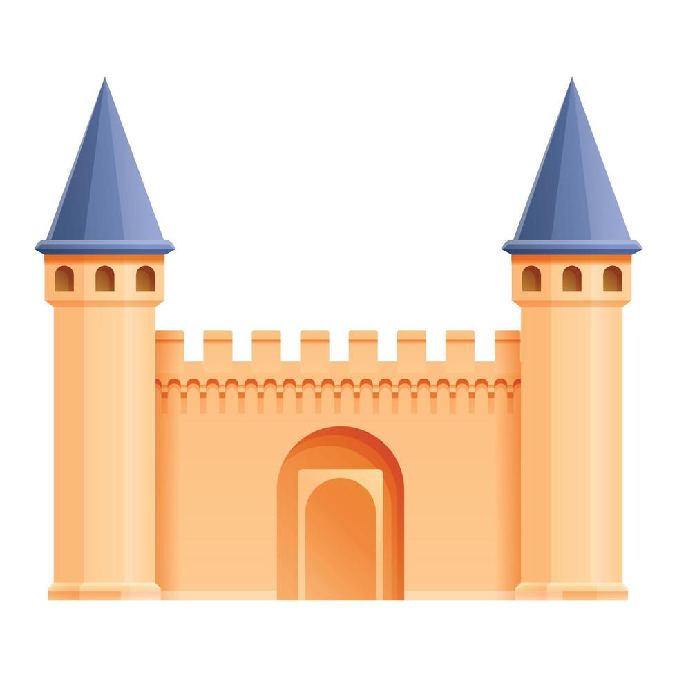 Turkish castle icon, cartoon style vector