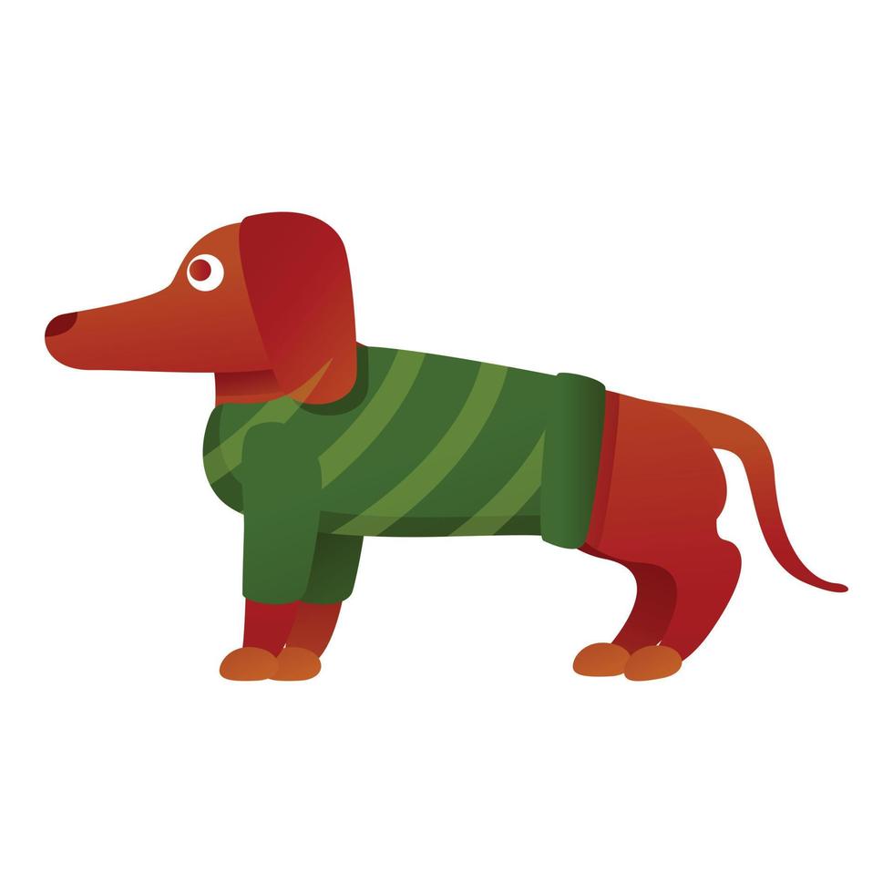 Dachshund sweater icon, cartoon style vector