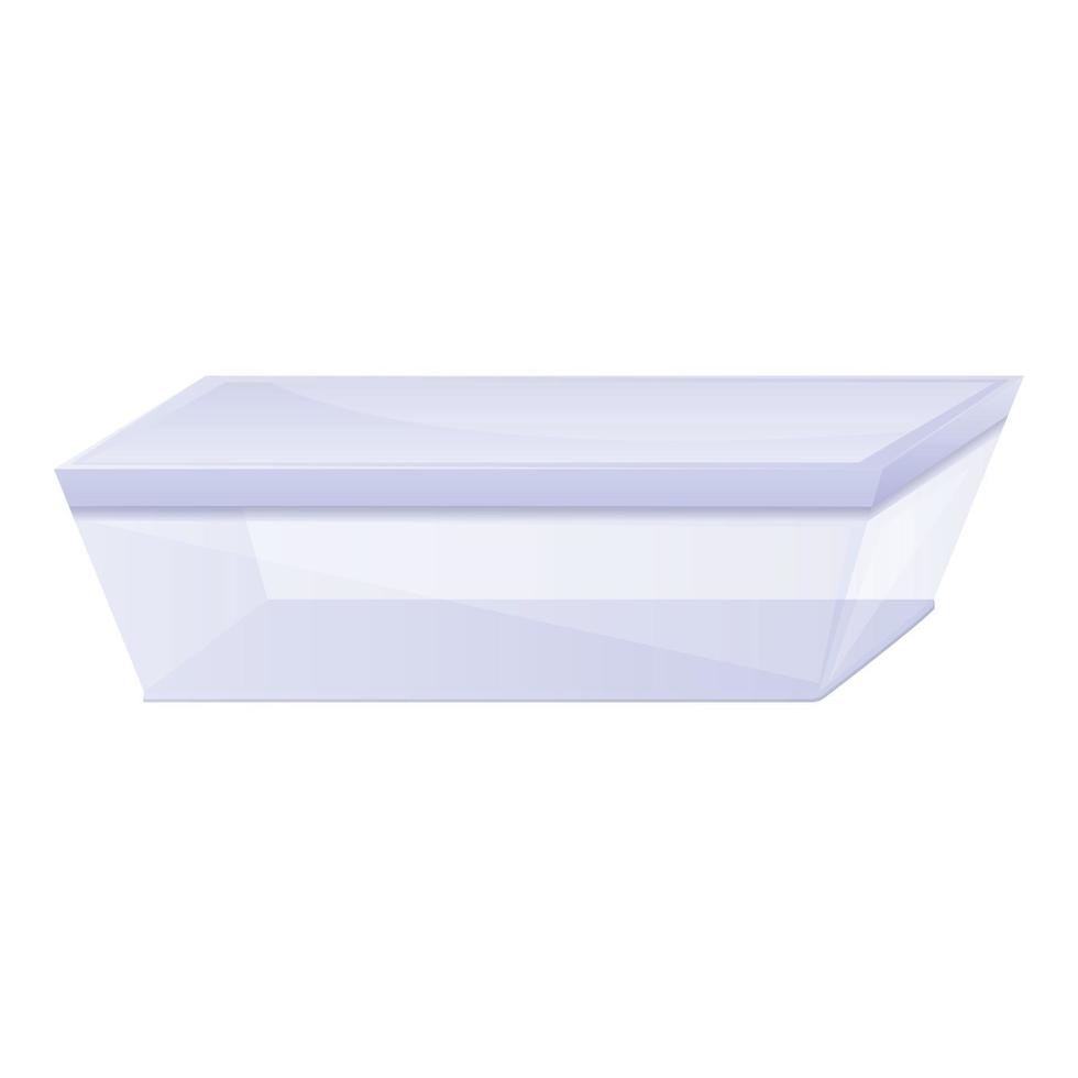 Transparent lunch box icon, cartoon style vector