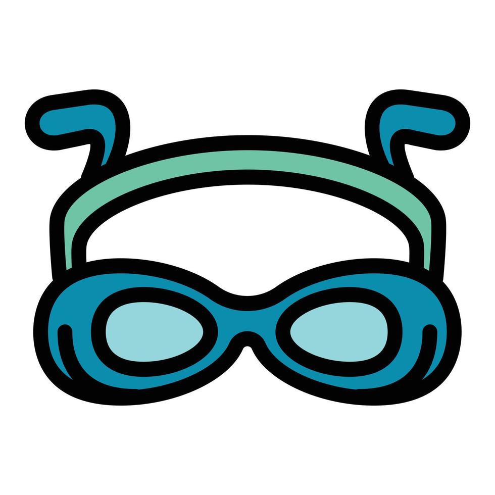 Swim goggles icon, outline style vector