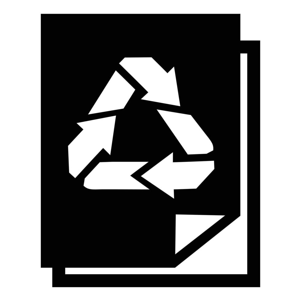 Recycle paper icon, simple style vector