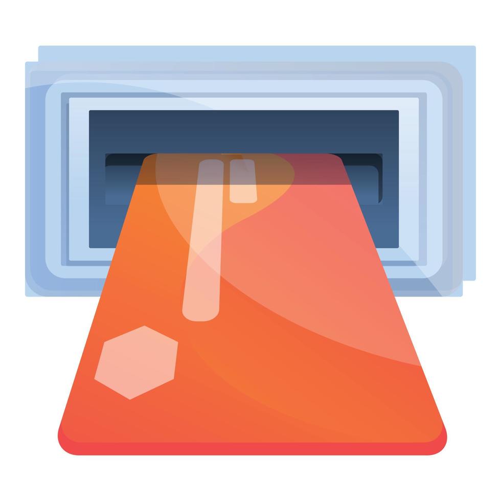 Credit card atm icon, cartoon style vector