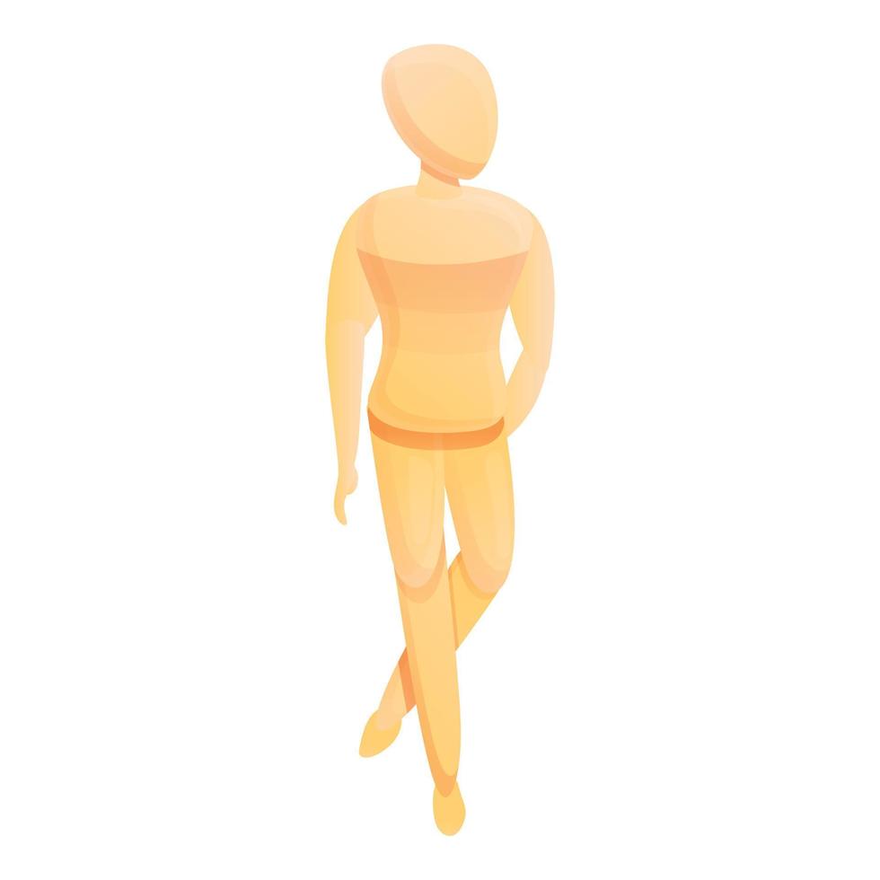 Cute mannequin icon, cartoon style vector