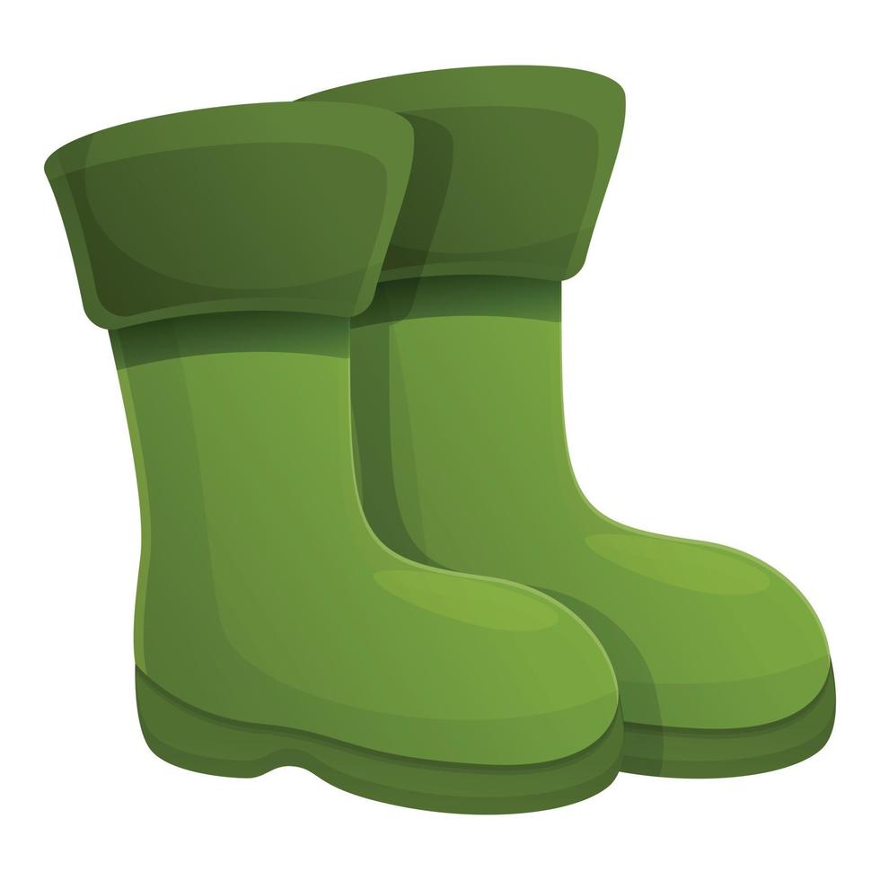 Fisherman boots icon, cartoon style vector