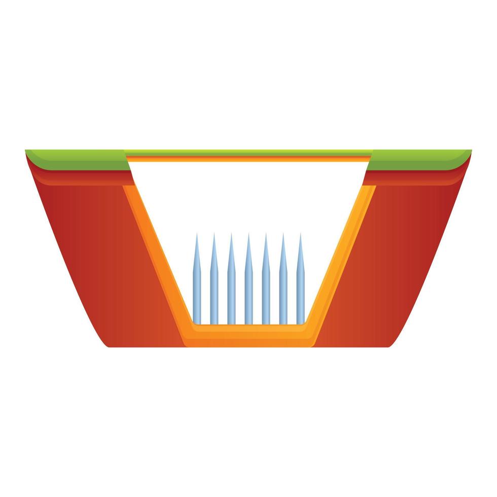 Trap pit icon, cartoon style vector
