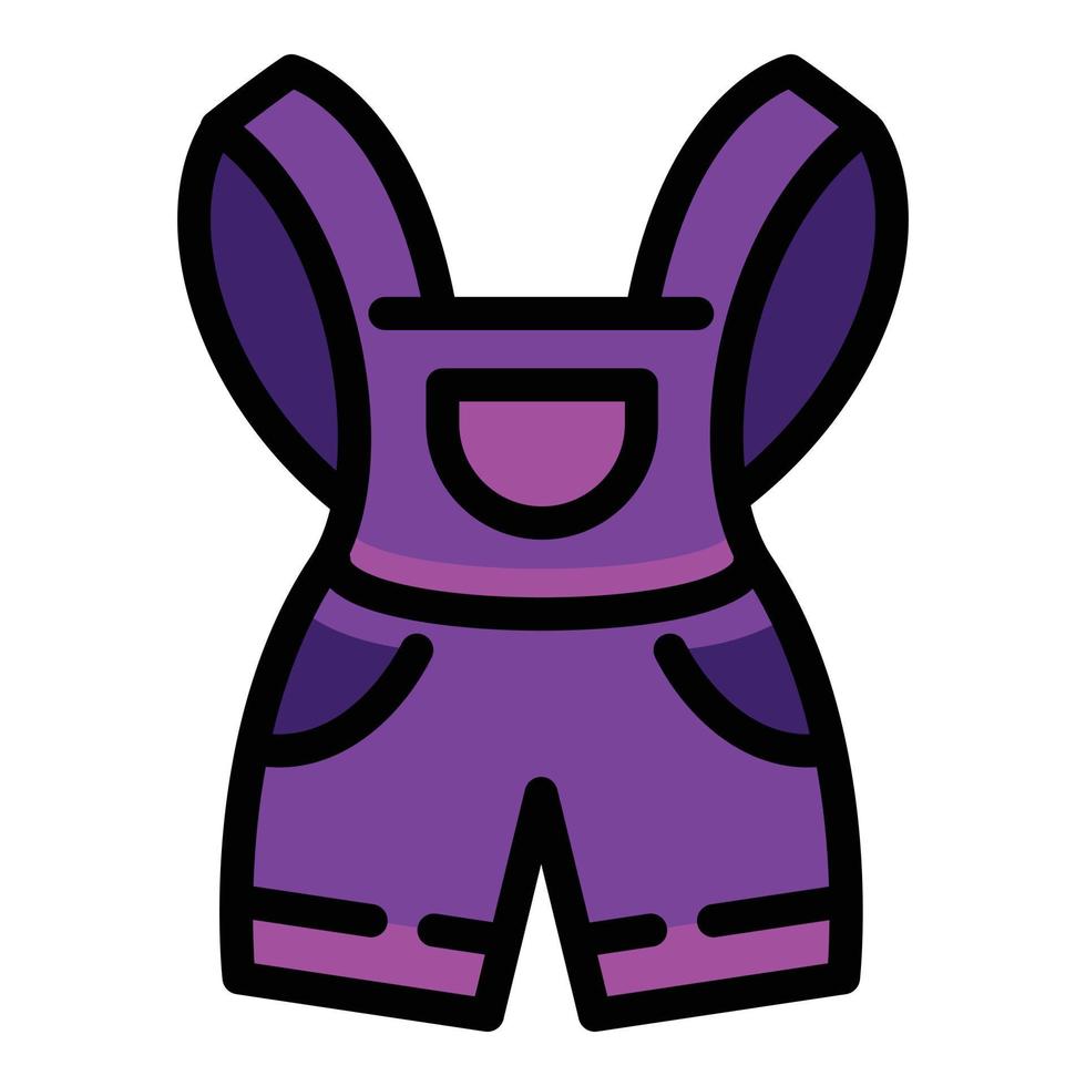 Baby overalls icon, outline style vector