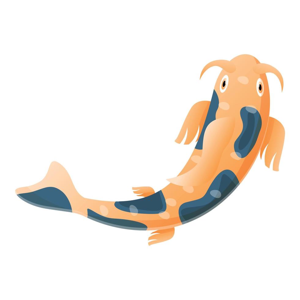 icono de koi asiático, estilo de dibujos animados vector