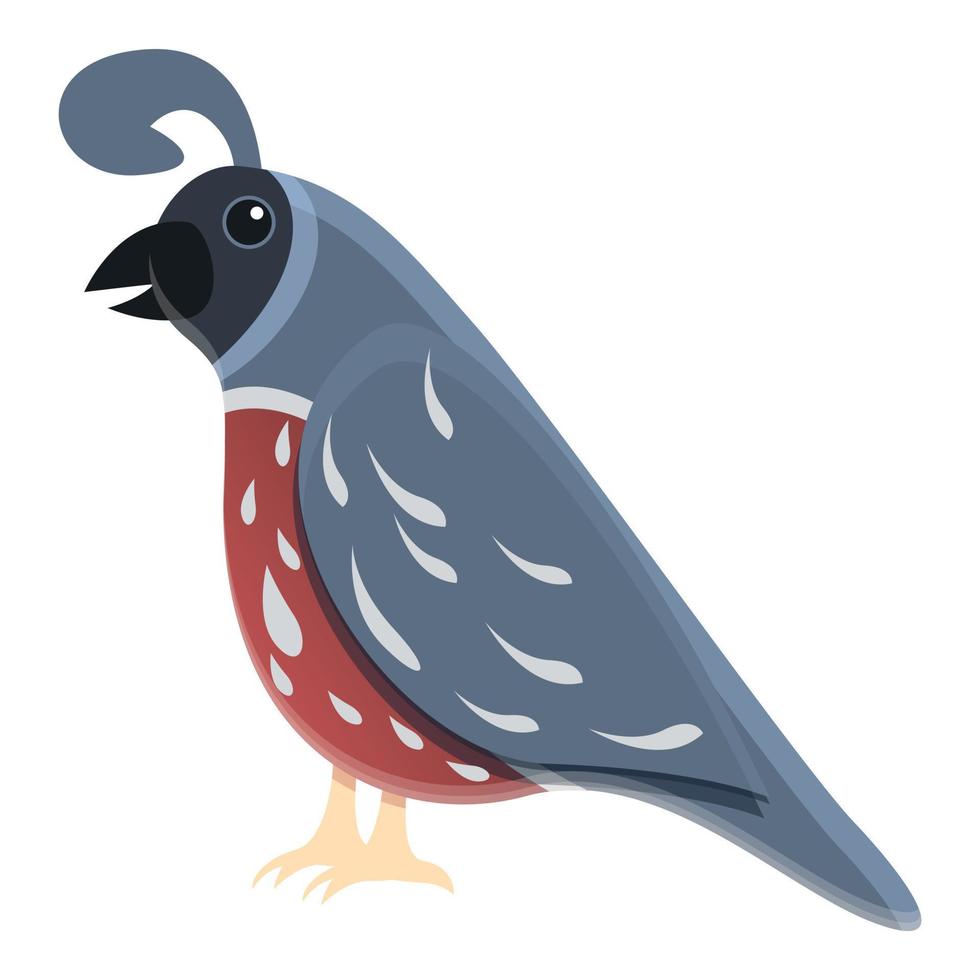 Chicken quail icon, cartoon style vector