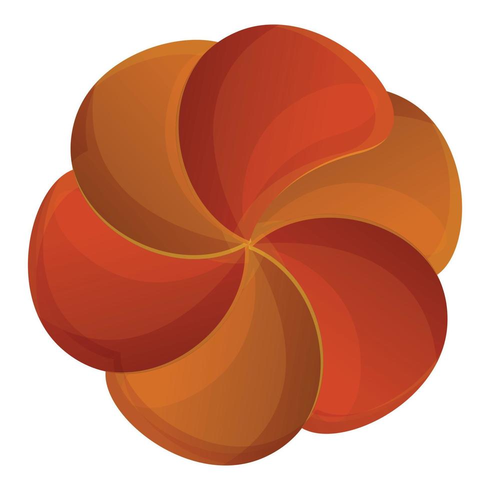 Swirl flower biscuit icon, cartoon style vector