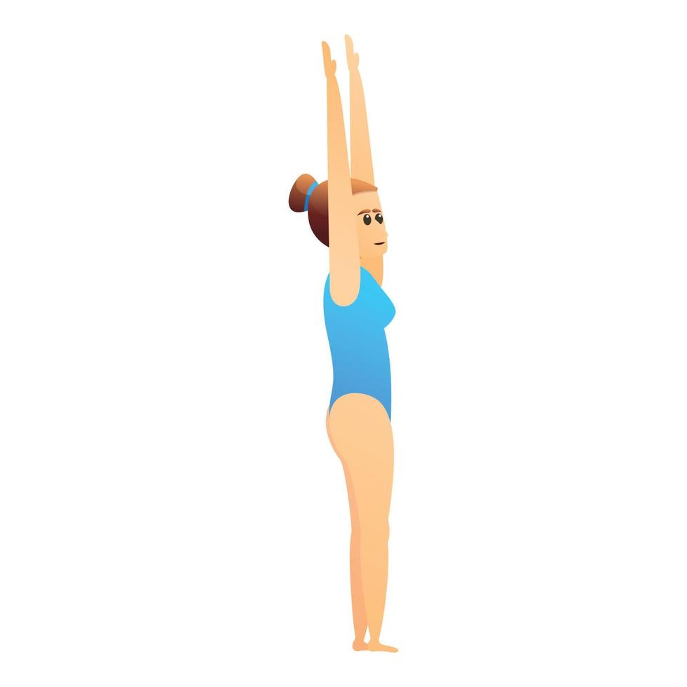 Hands up pool jump icon, cartoon style vector