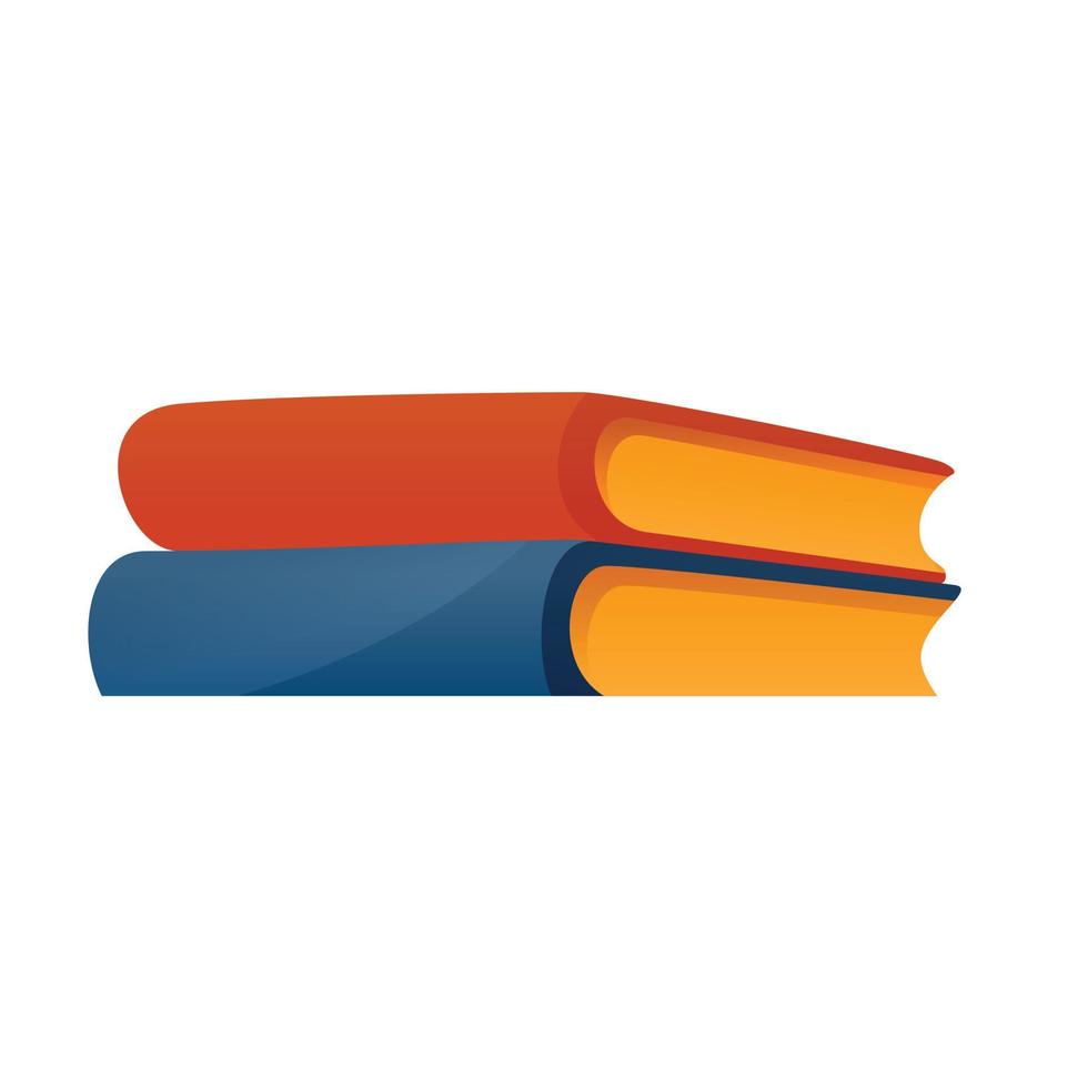 Textbooks icon, cartoon style vector