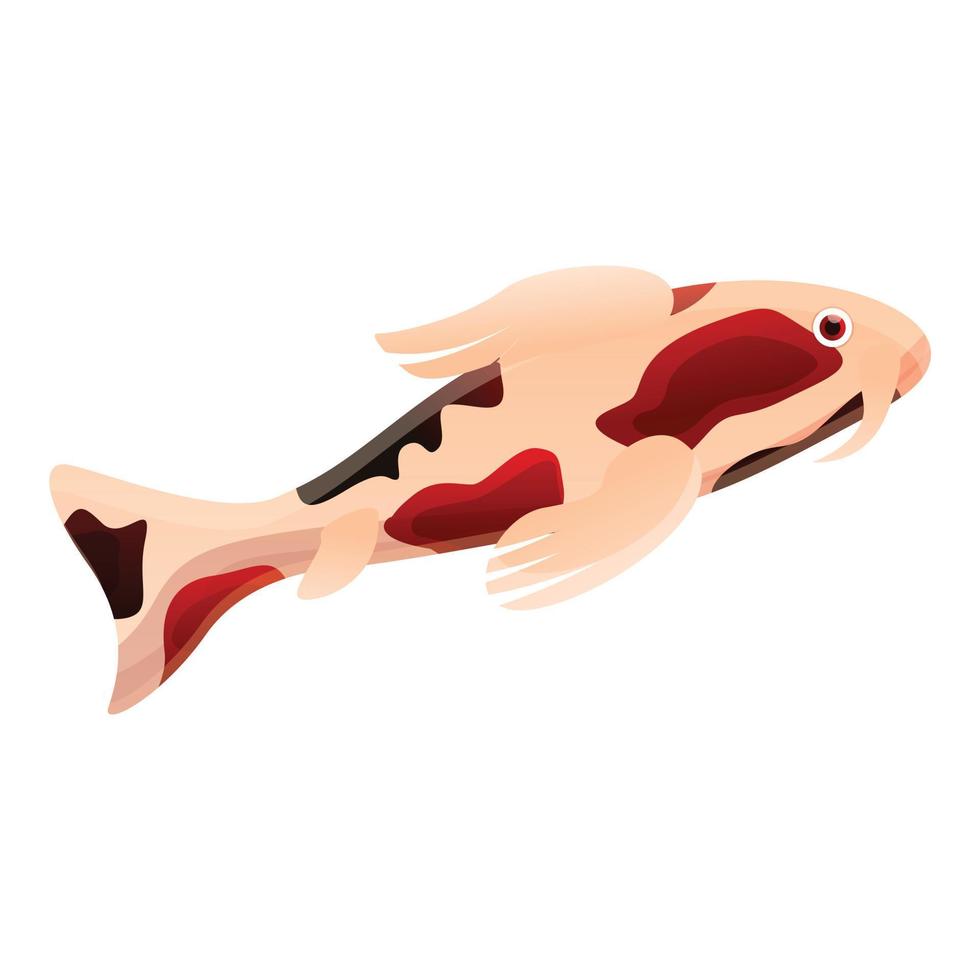 icono de pescado oriental, estilo de dibujos animados vector