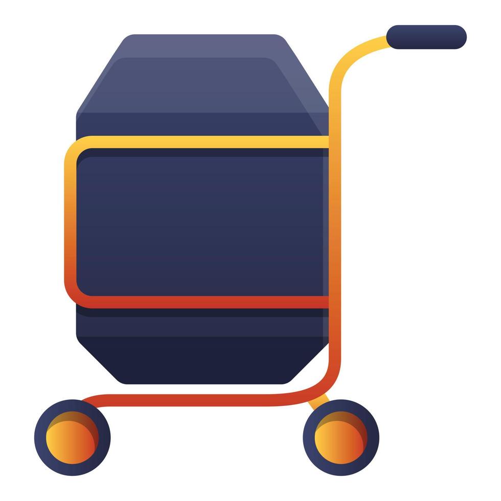 Concrete mixer icon, cartoon style vector