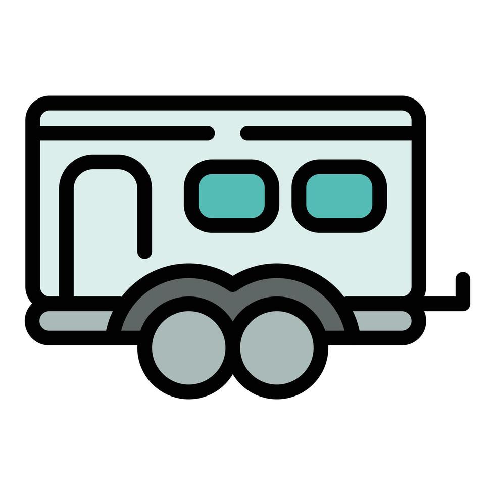 icono de remolque rv, estilo de esquema vector