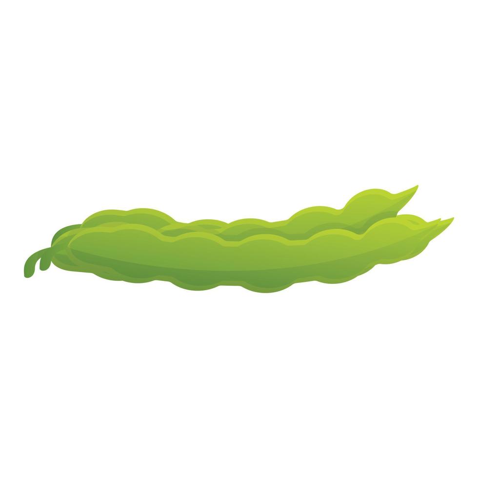 Green beans icon, cartoon style vector