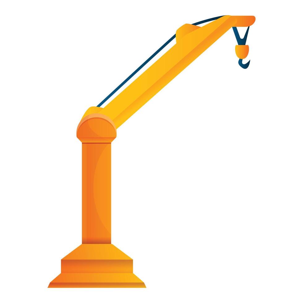 Crane arm icon, cartoon style vector