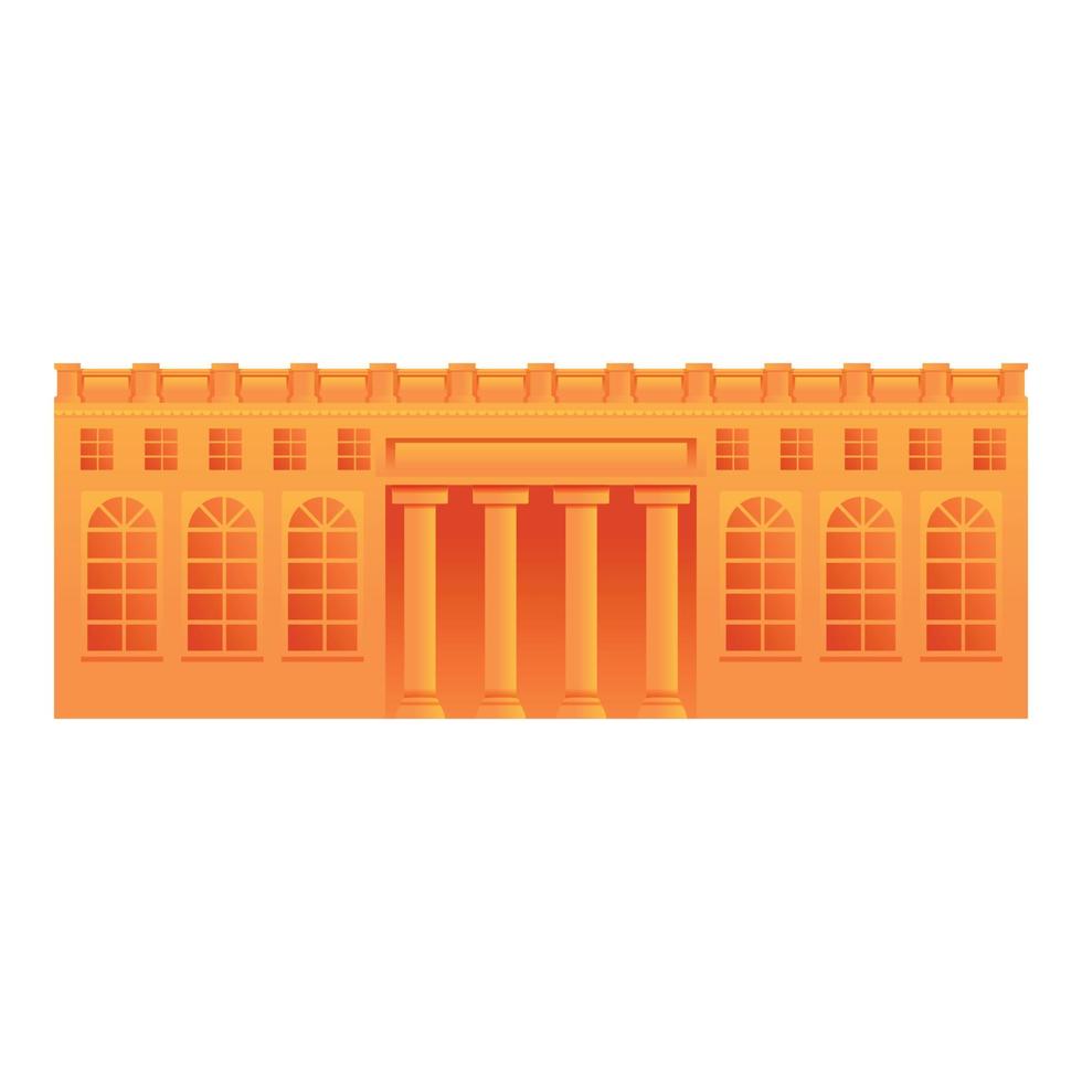 Museum building icon, cartoon style vector