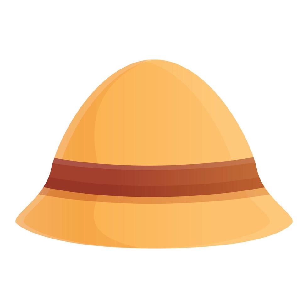 Safari hat icon, cartoon style vector