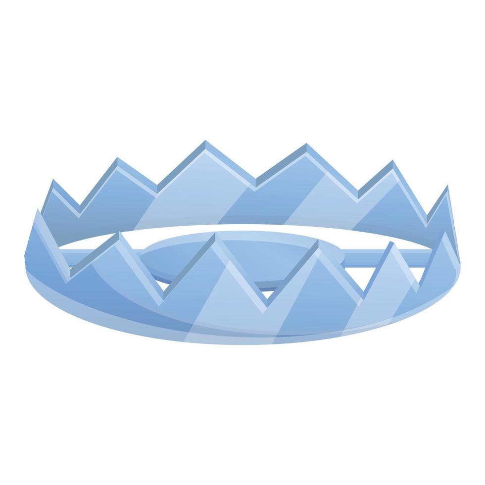Metal spike trap icon, cartoon style vector