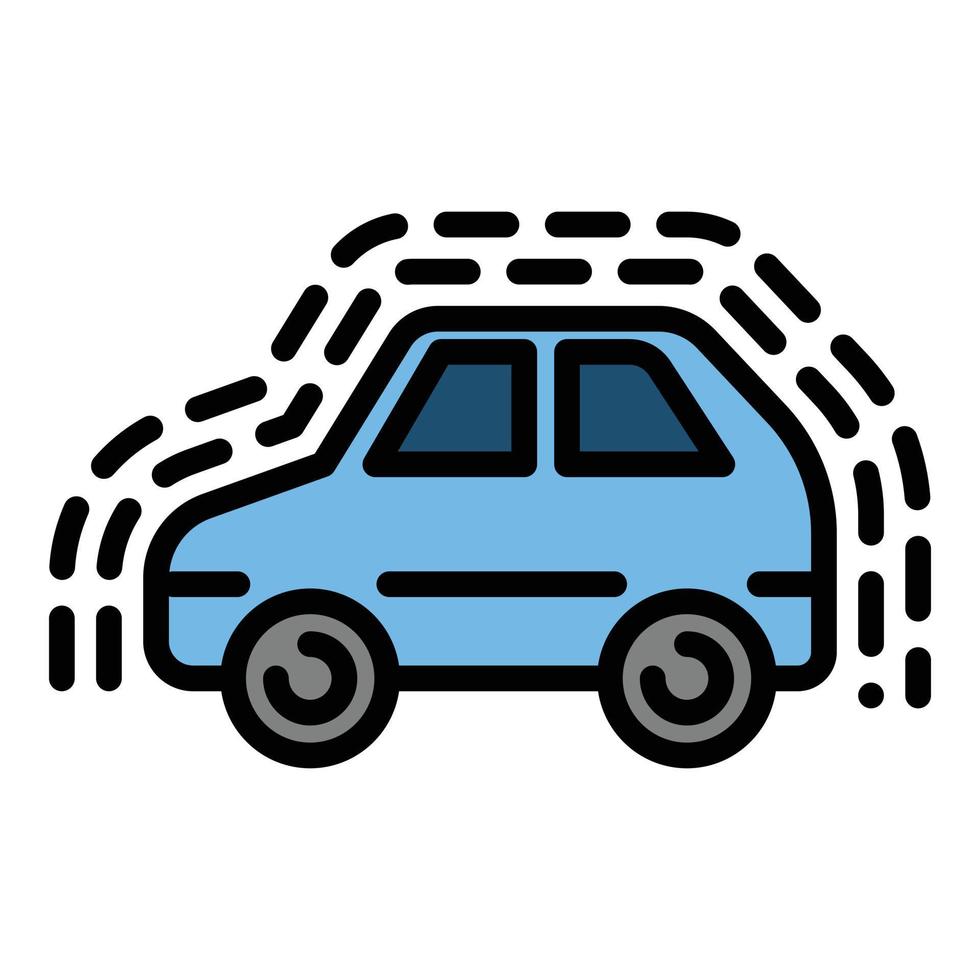 Driverless car icon, outline style vector