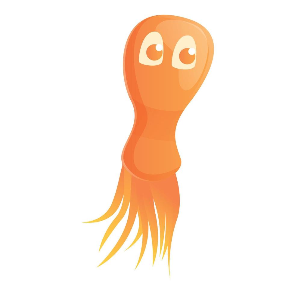 Funny parasite icon, cartoon style vector