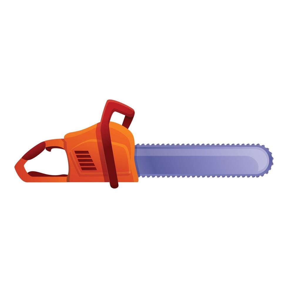 Gasoline chainsaw icon, cartoon style vector