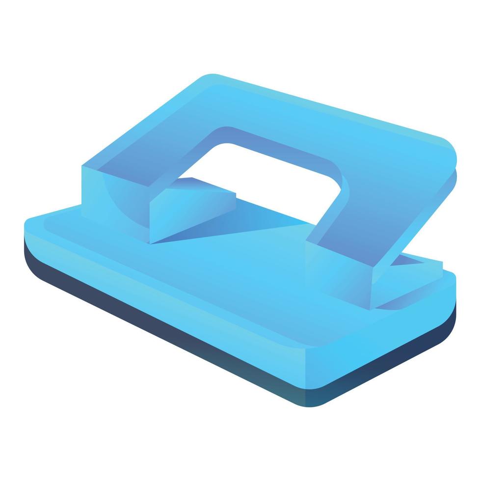 School hole puncher icon, cartoon style vector