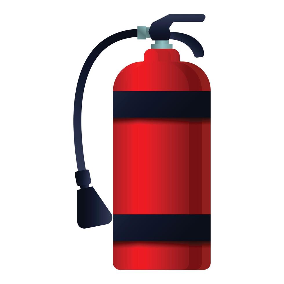Red fire extinguisher icon, cartoon style vector