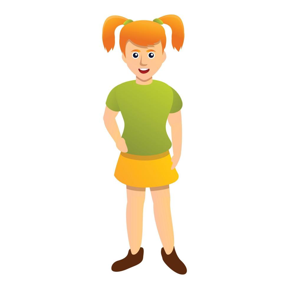 Blonde hair girl icon, cartoon style vector