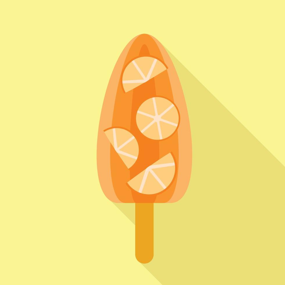 Orange popsicle icon, flat style vector