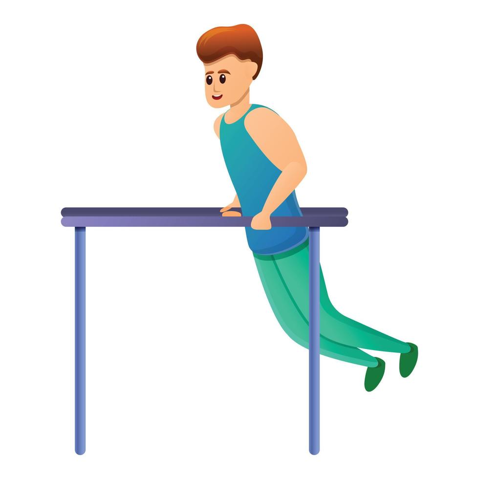 Outdoor fitness parallel bars icon, cartoon style vector