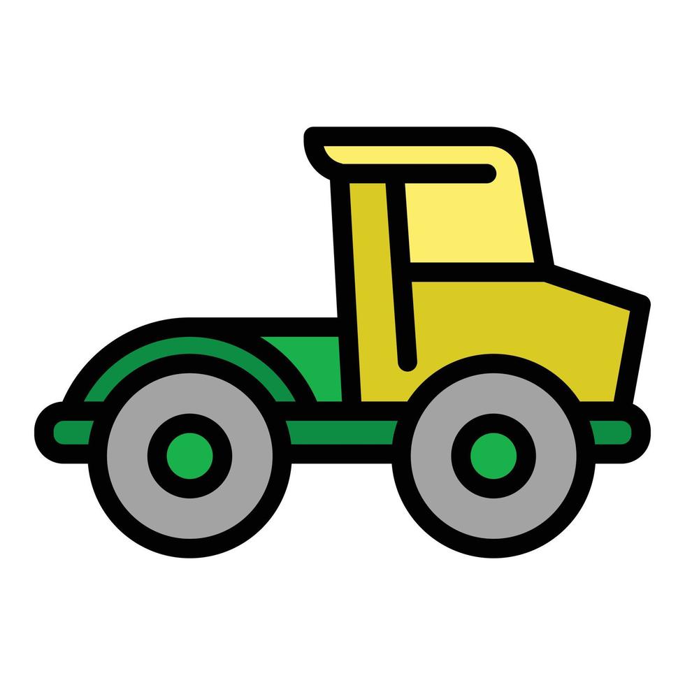 Farm bulldozer icon, outline style vector