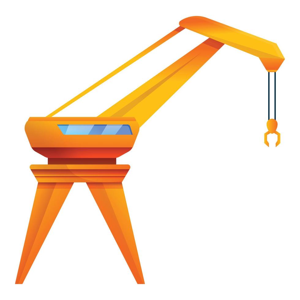 Platform crane icon, cartoon style vector