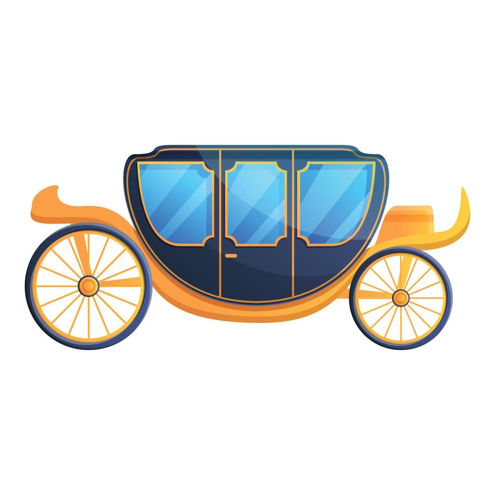 Royal carriage icon, cartoon style vector