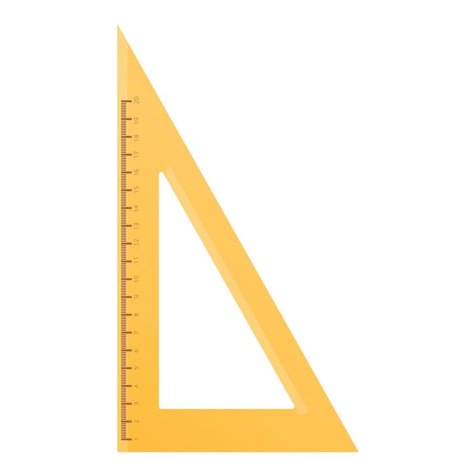 Wood angle ruler icon, cartoon style vector