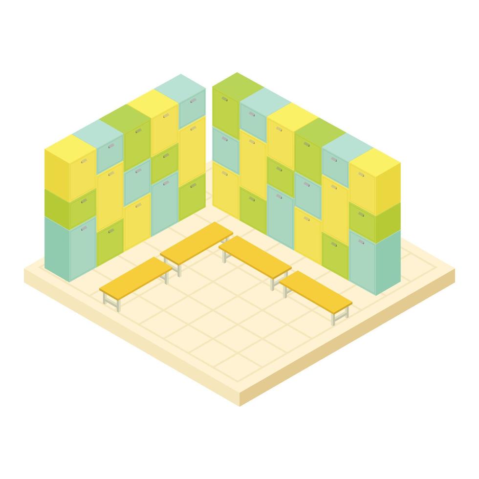 Locker room icon, isometric style vector