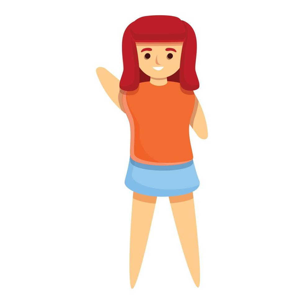 Woman doll icon, cartoon style vector