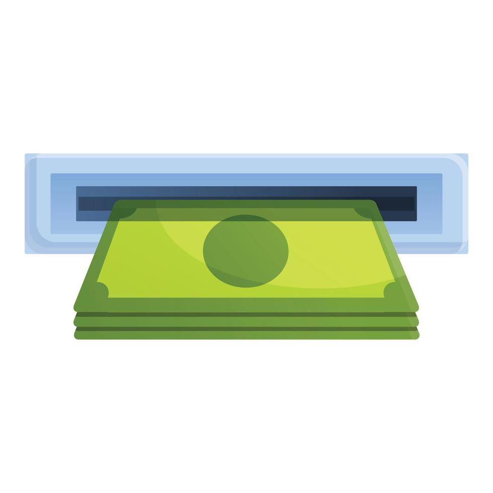 Cash money atm icon, cartoon style vector