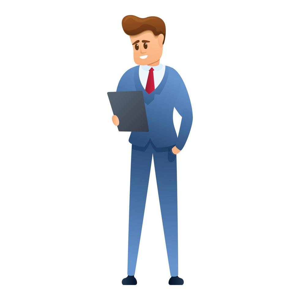 Businessman speech icon, cartoon style vector