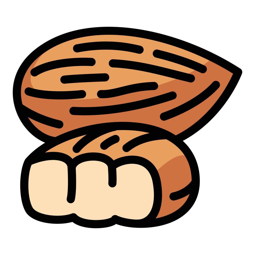 Bio almond icon, outline style vector