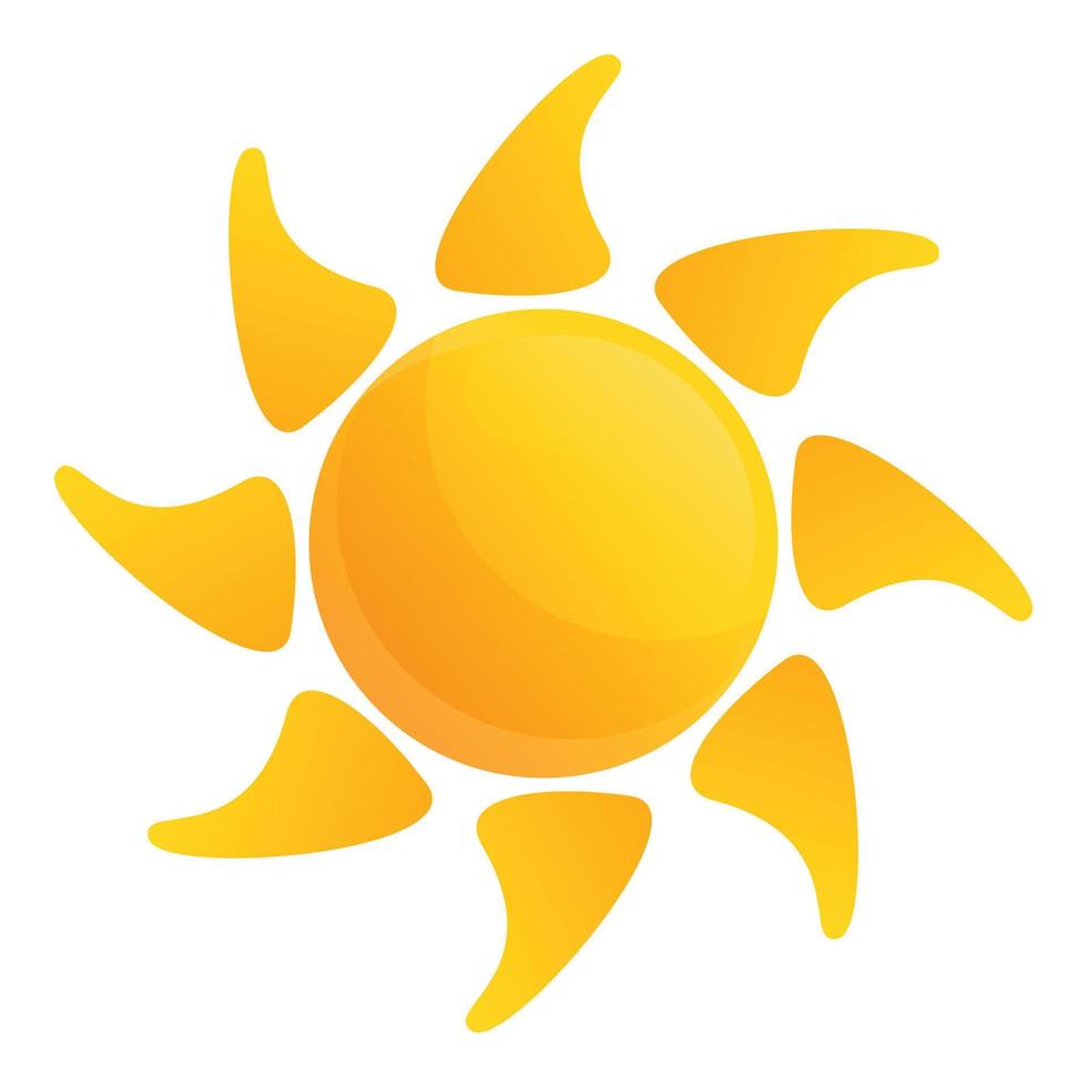 Desert sun icon, cartoon style vector