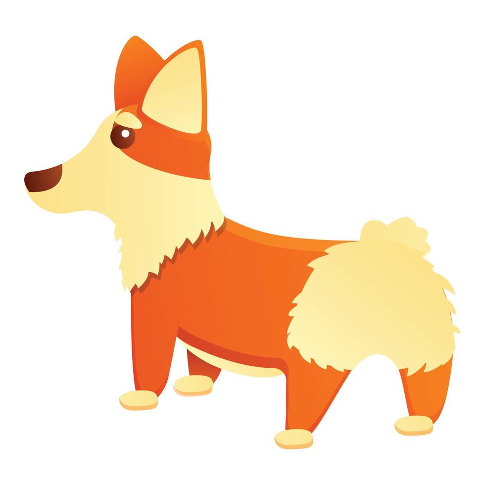 parte posterior del icono de perro corgi, estilo de dibujos animados vector