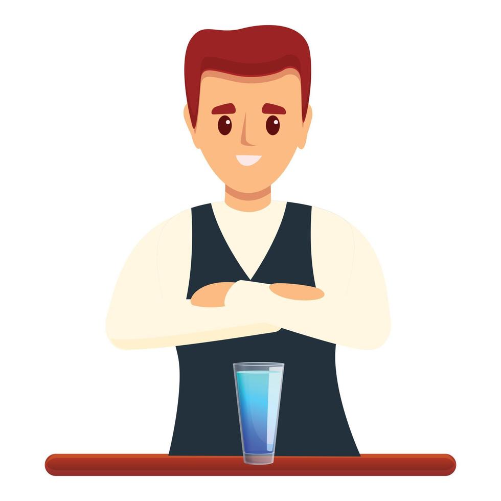 Bartender cocktail icon, cartoon style vector