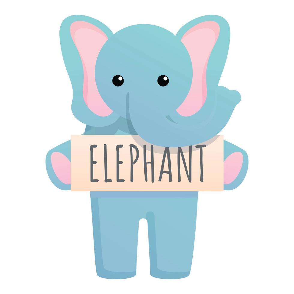 icono de elefante, estilo de dibujos animados vector