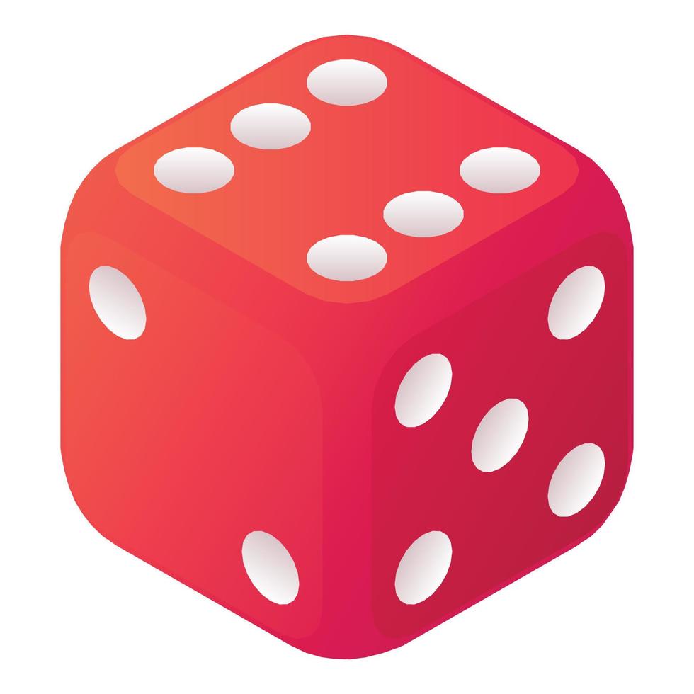 Leisure dice icon, isometric style vector