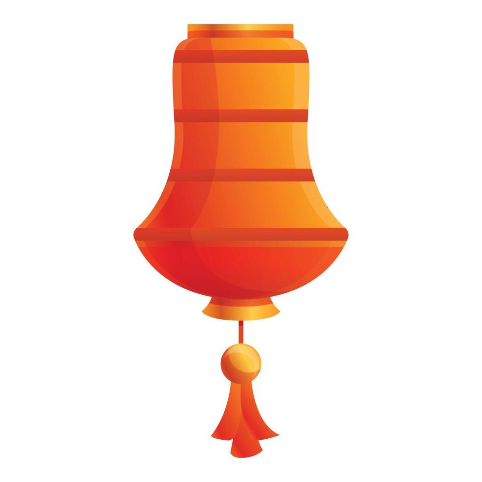 Chinese lamp icon, cartoon style vector