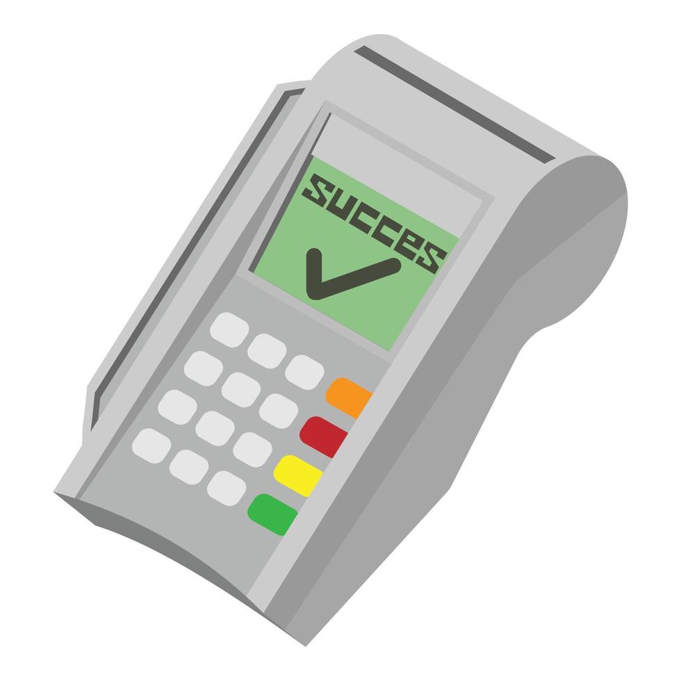 Payment pos terminal icon, isometric style vector