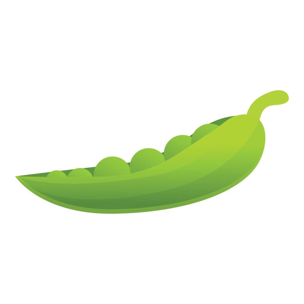 Fresh peas icon, cartoon style vector