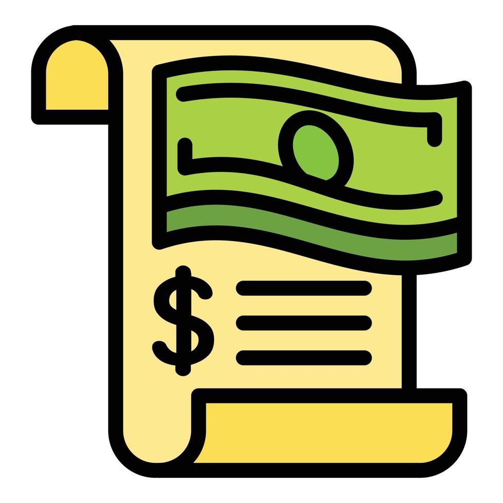 Money report icon, outline style vector