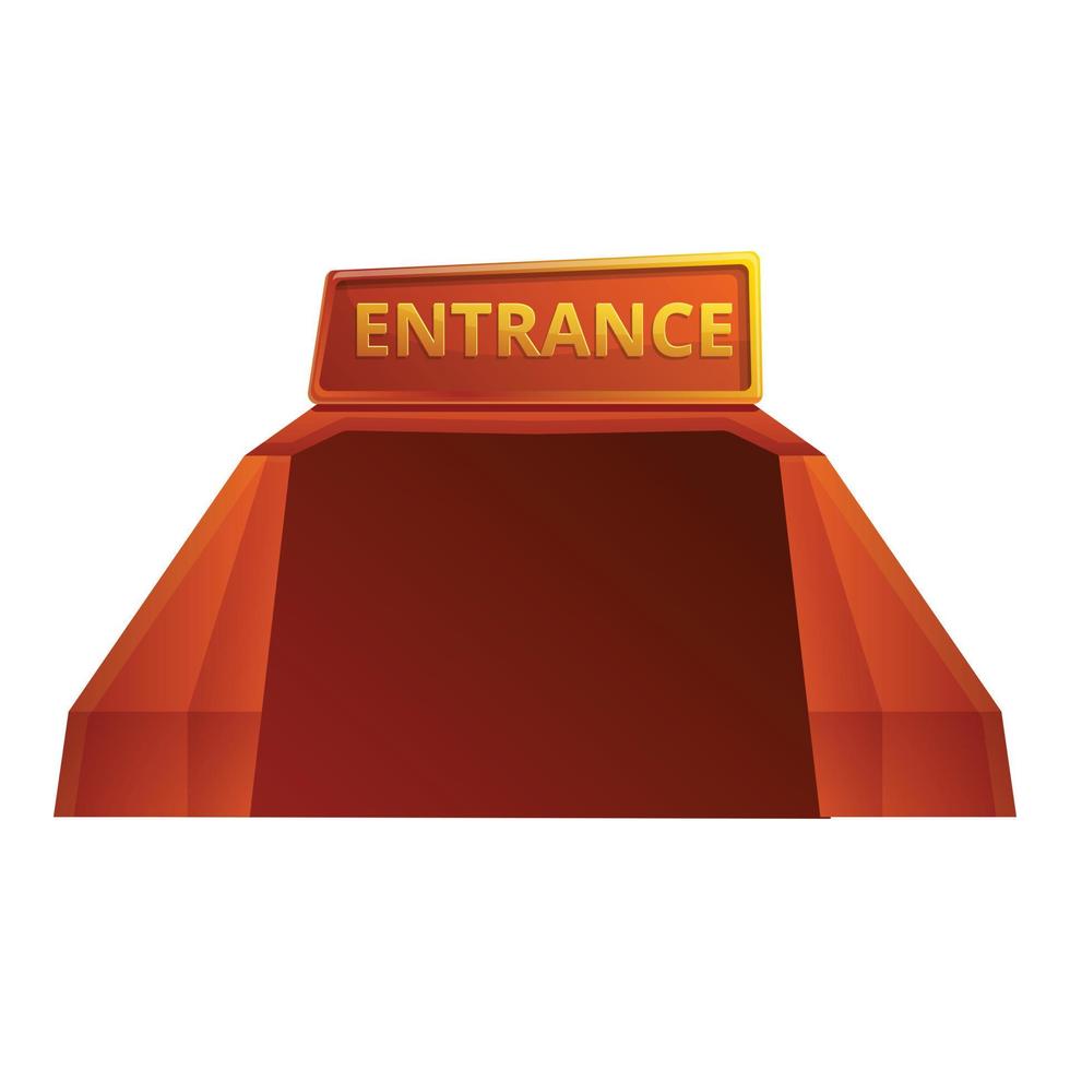 Stadium entrance icon, cartoon style vector